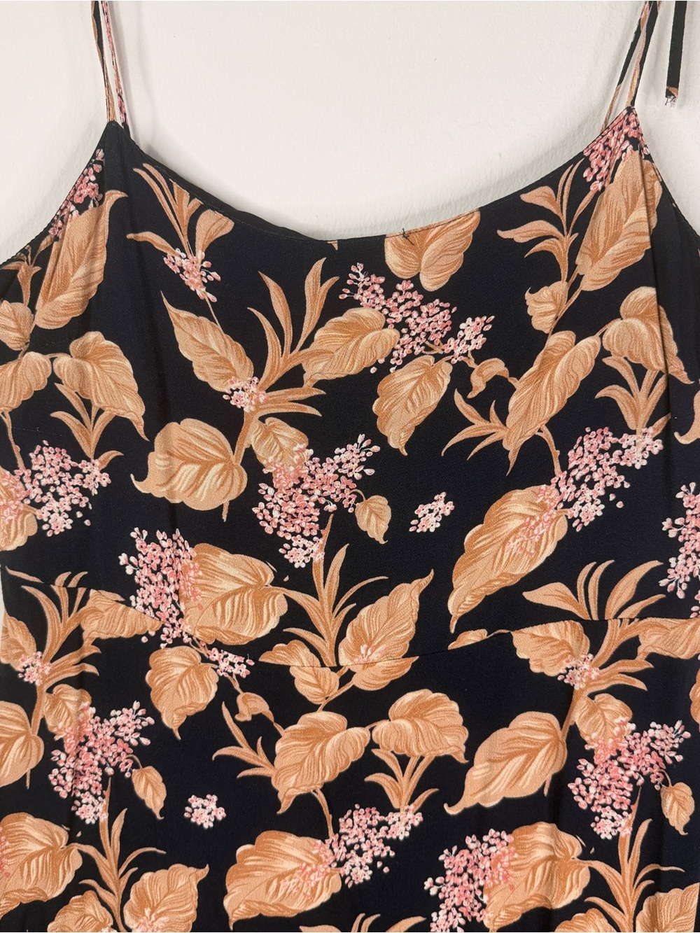 Mango MNG Basics Black Floral Spaghetti Strap Mini Dress Size L/8 - Picture 2 of 8